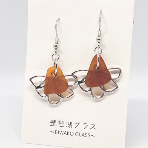 琵琶湖グラス 花びらピアス
